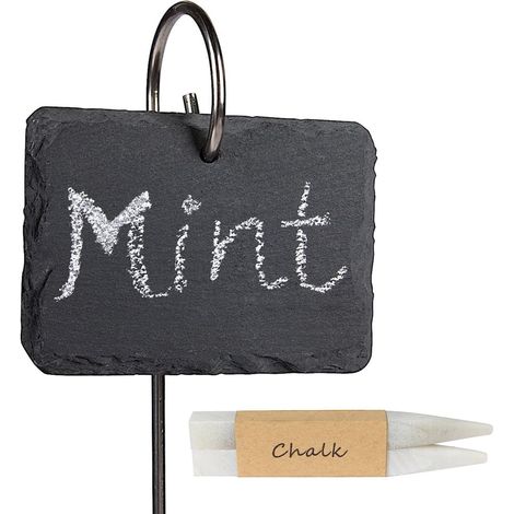 Étiquette de Jardin ,Étiquettes pour tableau noir, piquets en acier inoxydable et 2 stylos à craie pour Jardin Graines Arbres Herbes Fleurs (paquet de 10)