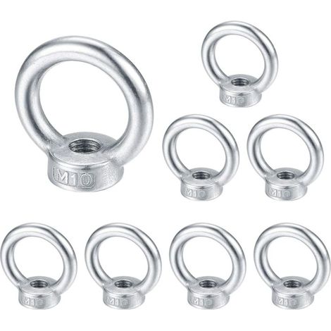 M10-Ösenmutter aus Edelstahl 304 – Schwerlast-Hebering, 8er-Pack