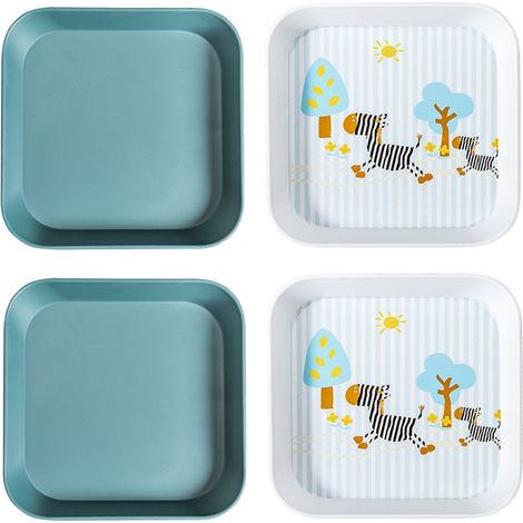 Assiette réutilisable 4 pièces pour dessert, salade ou apéritif (1/5)