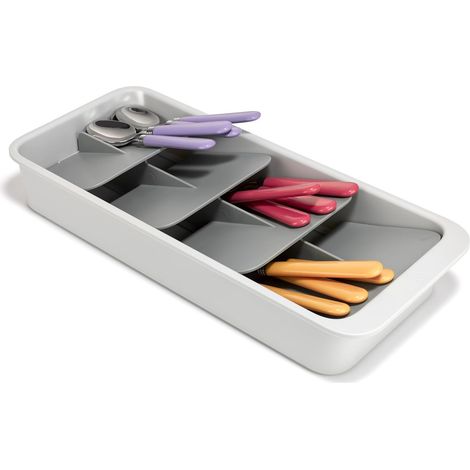 Joseph Joseph DrawerStore Portaposate a Livelli per Cassetto, Organizer Compatto, Smontabile, Plastica Riciclata, Grande (1/5)
