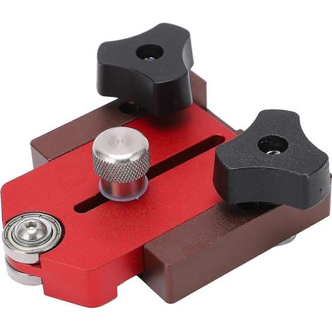 Limiteur de coupe portable pour scie circulaire de table, en alliage d'aluminium rouge et noir, pour le travail du bois. (1/5)