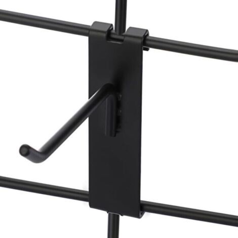 Lot de 15 crochets métalliques de 10 cm pour plaques grillagées, crochets crantés commerciaux pour magasins, garages, expositions et ateliers (1/5)