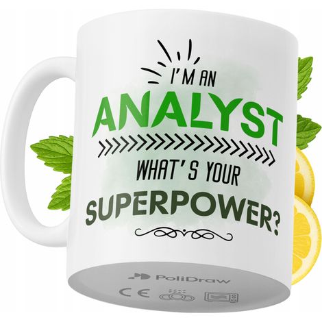 Lustige Kaffeetasse mit witzigem Textdesign für Analysten – ideal für Geburtstage, Namenstage, Feiertage und besondere Anlässe. Hochwertige Tasse für Büro, Homeoffice und Arbeit. Farbe: Weiß, 330 ml. (1/5)