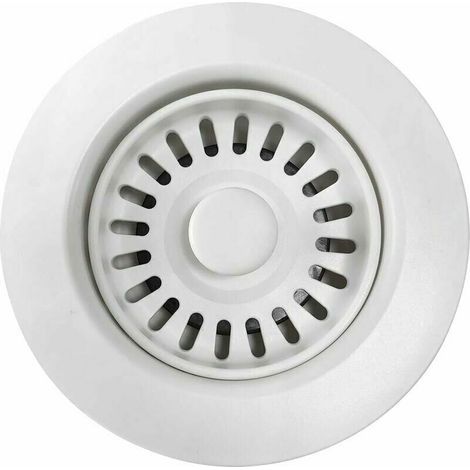 Bonde d'Évier de Cuisine en Polymère Blanc avec Filtre à Panier Amovible, Pour Ouvertures de Vidange de 4.5 cm. (1/4)