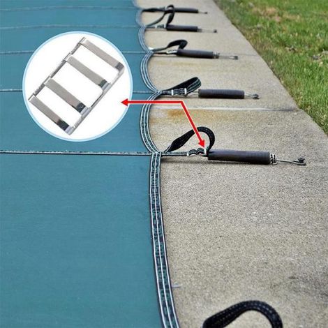 boucles de fixation pour bâche de piscine – Nosheir – Acier inoxydable – Anti-rouille – pour piscine extérieure (1/4)