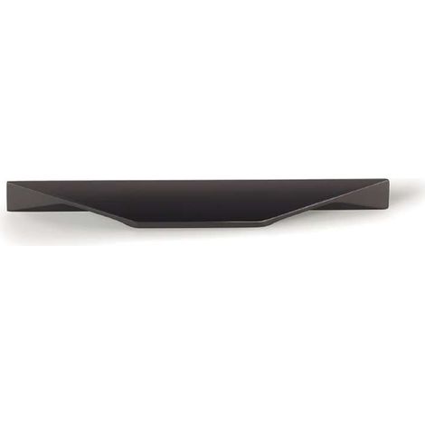 Poignée de meuble aluminium 200 mm – Entraxe 128 mm – Noir mat – Pour bois dur – Vendu à l'unité – Fosun (1/4)