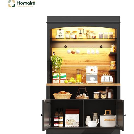 Sideboard schwarz 107 x 43 x 184 cm MDF STORAGE HOMAIRE (1/5)