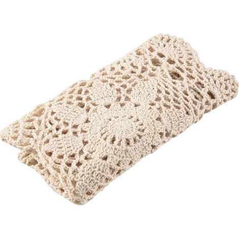 Nappes Crochet Carré Table Housse de NoëL Dentelle Table Couvrant Napperons pour Meubles DéCor Beige Couleur 15.7 Pouces (1/4)