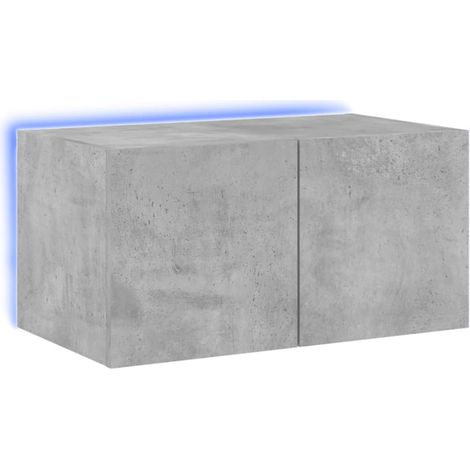 Mobile TV multimediale scaffale per televisione televisione buffet sala da pranzo soggiorno camera da letto a parete con luci a LED 60 x 35 x 31 cm grigio 020027902