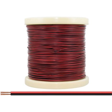 Donau Elektronik 218-500 Fil de câblage 2 x 0.14 mm² rouge/noir 500 m W181582
