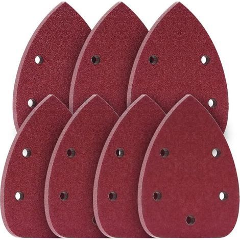 Papier abrasif triangulaire Ulisem, 10 x 40/60/80/120/180/240/400. Disques abrasifs triangulaires, 70 pièces pour ponceuse. (1/4)