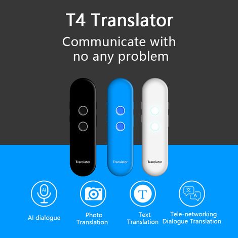 Traducteur vocal intelligent Lifa T4, traducteur Bluetooth, traducteur multilingue portable - Blanc (Plusieurs couleurs disponibles) (1/3)