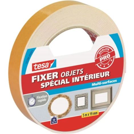 Ruban adhésif - Fixer Objets Spécial Intérieur - 5 m x 19mm