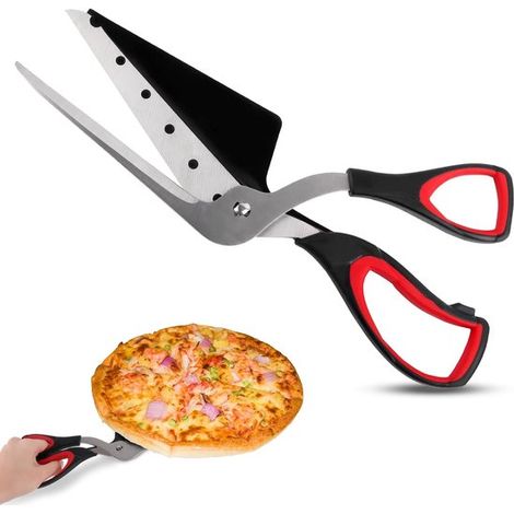 Tijeras de cocina multiusos para crepes, tartas y pizzas - Fáciles de usar y limpiar 27,5 cm (1/5)