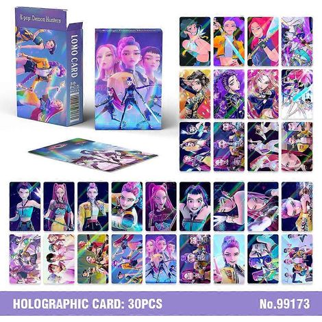 30 jeux de cartes Devil Hunter, des cartes flashcards de style anime et des jeux de cartes Lomo, parfaits comme cadeaux pour les adolescents et les adultes fans de K-pop.