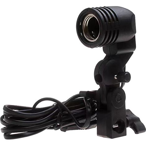 Ortviai Support de Lampe de Photo et Streaming avec Trépied Réglable 50 cm, Tête E27, Noir