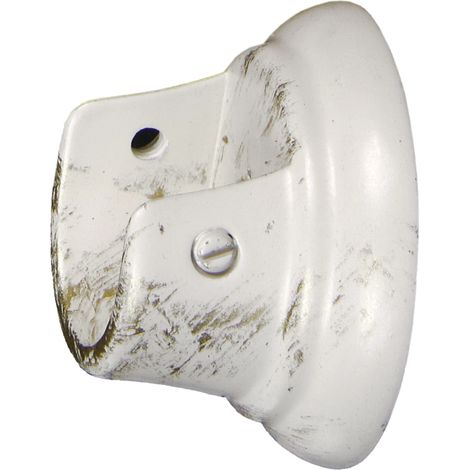 2 supporti avorio oro laterali per tubo tenda diametro 20 mm