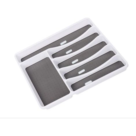 Plateau de rangement de tiroir de cuisine, organisateur de tiroir, plateau de tiroir de couverts pour ustensiles de service, rangement polyvalent pour la cuisine, le bureau, les fournitures de salle (1/5)