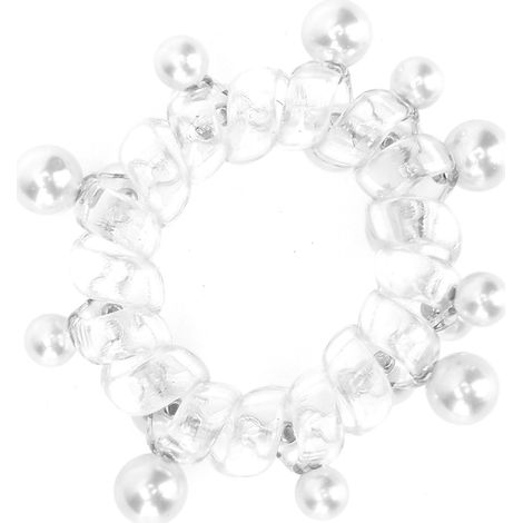 Chouchous en spirale pour femmes, perles colorées, élastiques à cheveux en spirale, cordon de téléphone, cadeau blanc