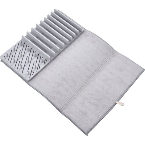 Geschirrtrockenmatte mit Abtropfgestell, wasserabsorbierend, faltbar, für die Küche (1/5)