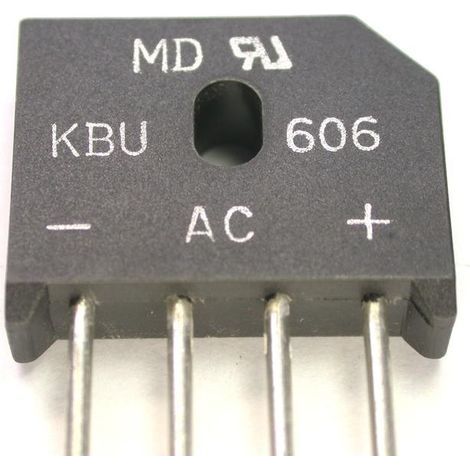 Pont redresseur 1000v 6amp 24x12mm Câbles Kbu610 Kbu610