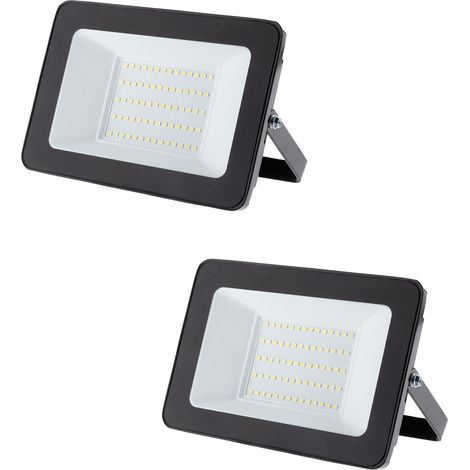 Lot de 2 projecteurs LED chantier 50W 5000lm IP65 - noir - Zenitech (1/2)