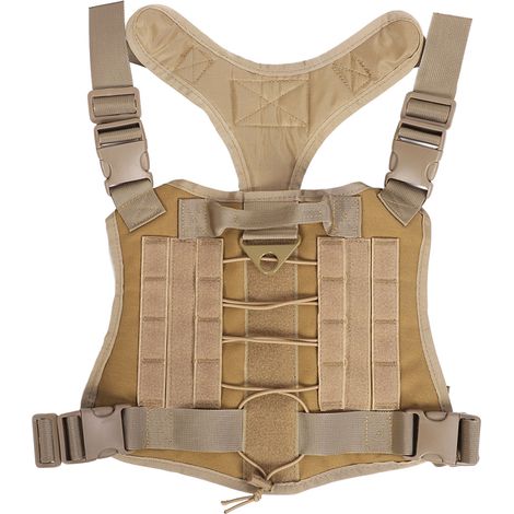 Vielseitiges Hundegeschirr aus komfortablem und atmungsaktivem Nylon, verstellbare Sicherheitsweste für mittelgroße und große Hunde, khaki, Größe M (1/5)
