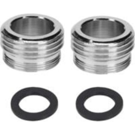 Adaptador de grifo de doble rosca M20 a M22, adaptador de conexión de agua con 2 arandelas de goma para grifos de cocina, ahorrador de agua, filtro de agua, manguera - Crezuo (1/4)