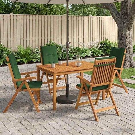 vidaXL 5-Piece Garden Dining Set Naturale Legno di Acacia Massello (1/5)