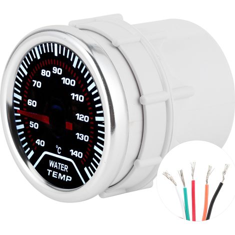 Universelles 52-mm-/2-Zoll-LED-Wassertemperaturmessgerät, Autothermometer mit 1/8"-Gewindesensor, Motortemperaturanzeige für Pkw (1/5)