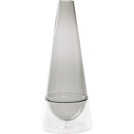 Vase Conosfera 58 En Verre Borosilicaté Soufflé À La Main, Design Élégant Avec Technique Incalmo, Couleur Gris, Accessoire De Décoration Artistique (1/5)