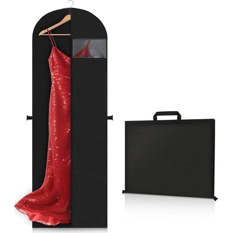 Housses vêtements suspendues longues - 1 lot, 180x60cm, anti-mites, imperméables - Convient pour vestes, manteaux, robes Étiquette (1/5)