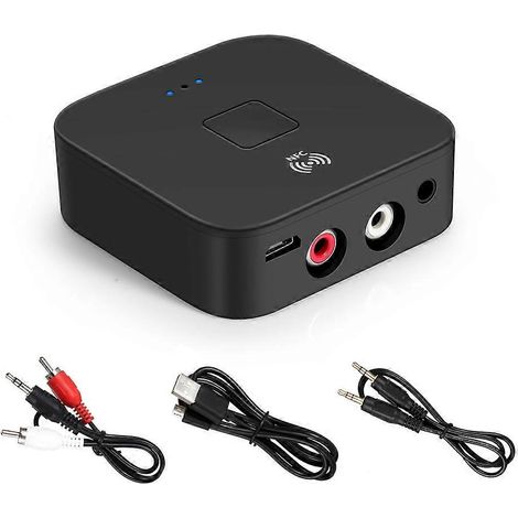 Récepteur audio RCA Bluetooth 5.0, prise AUX 3,5 mm, adaptateur sans fil pour musique stéréo, microphone, NFC, amplificateur de haut-parleur, mise en marche/arrêt automatique. (1/5)