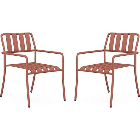 Poltrona da giardino impilabili in Metallo Terracotta - Lotto di 2 - BIRMOS di MYLIA