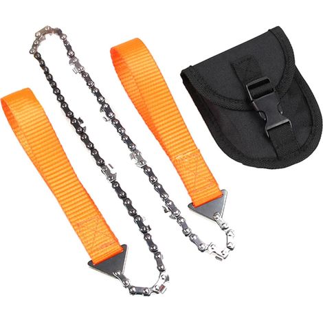 Tronçonneuse de Poche et Étui de Rangement en Acier Portable avec Chaîne Extérieure et Coupe de Bois pour Camping, Chasse en Plein Air (1/5)