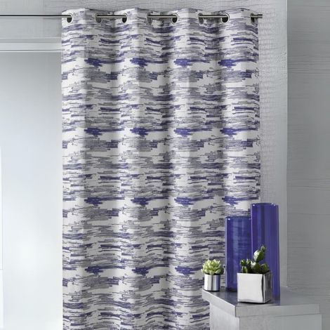 Rideau Ameublement jacquad imprimé armée Bleu 140x260 cm