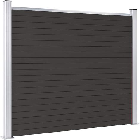 Maison Exclusive - Zaunelement WPC 180x146 cm Schwarz (1/5)