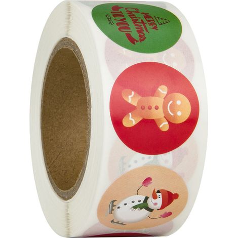 500 autocollants de Noël pour décorer gâteaux, biscuits et boîtes cadeaux. (1/5)