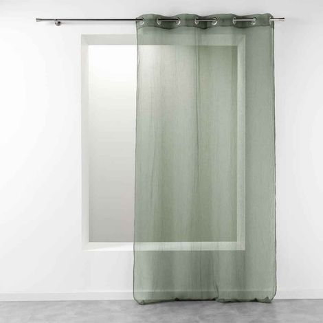 Rideau Voilage Étamine "Telma" 140x280cm Kaki (1/4)
