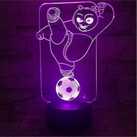 Lampe de chevet LED 3D Kung Fu Panda Football à changement de couleur