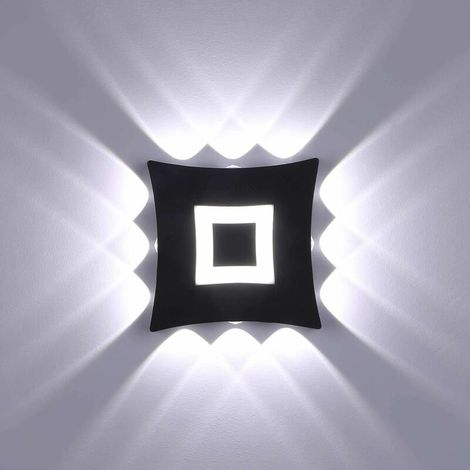 Lampada da parete per esterni moderna a LED COB GABRIELLE da 18 W, lampada da parete in alluminio impermeabile IP65, luce bianca fredda 6000 K, per giardino, corridoio, camera da letto, nero (1/5)