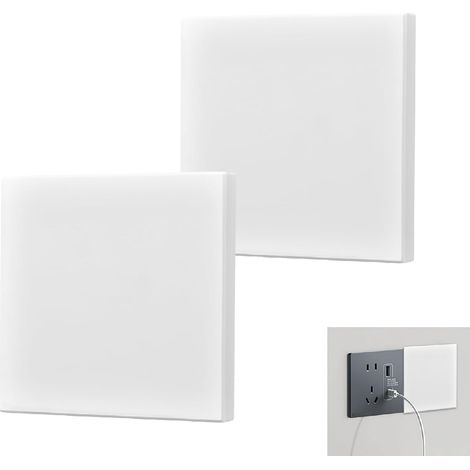 Lot de 2 obturateurs encastrés - 86 x 86 mm - Pour prises ou interrupteurs non utilisés - Blanc - Ajustement parfait et durable - Montage facile pour la maison et le bureau (1/5)