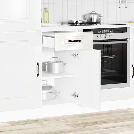 Küchenunterschrank Kalmar Hochglanz-Weiß Holzwerkstoff