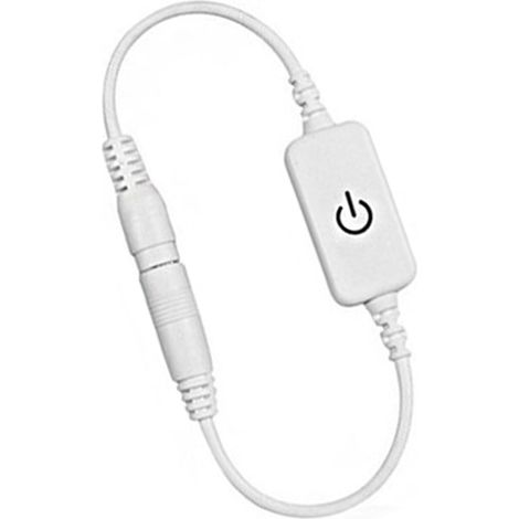 Variateur LED miniature tactile 12-24 V 4 A, pour ruban LED monochrome, avec interrupteur marche/arrêt et contrôle de la luminosité (blanc). (1/5)