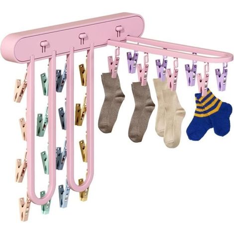 Sockenclips für Wäsche, faltbarer Wandwäschetrockner mit Sockenclips, Wand-Wäscheständer, Sockenclips (1/4)