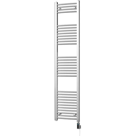 Zennor - Chrome Electric Towel Rail H1800mm x W400mm Curved 400w Thermostatic WIFI (1/3)