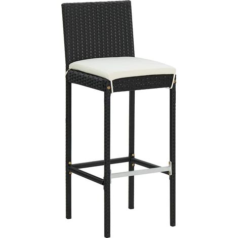 Maison Exclusive - Sgabelli da Bar con Cuscini 4 pz Neri in Polyrattan (1/5)