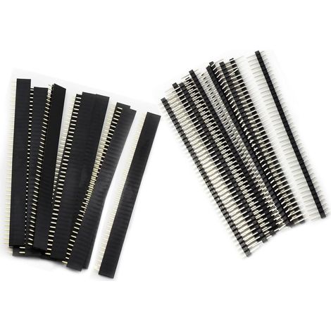 50 pièces 2,54 mm Platine détachable 40 broches Connecteur Header Mâle et Femelle Connecteur pour PCB Soudure Connecteur pour Prototype Shield (1/5)
