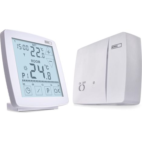 EMOS - Termostato digitale per ambiente con OpenTherm - programmabile - Unità di controllo portatile touch - Sistemi di riscaldamento/raffreddamento - Regolazione della temperatura 7-30 °C - Modalità (1/5)