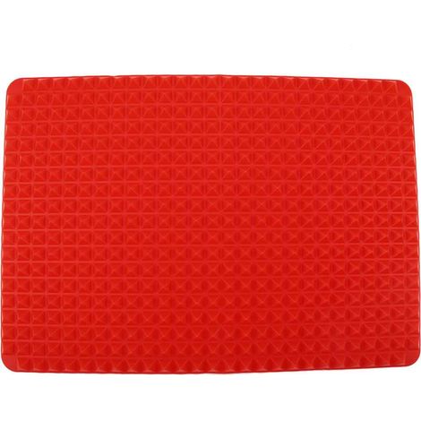 tapete para hornear, silicona, antiadherente, resistente al calor, lavable, rojo, 39 x 27,1 cm, apto para horno y microondas. (1/5)